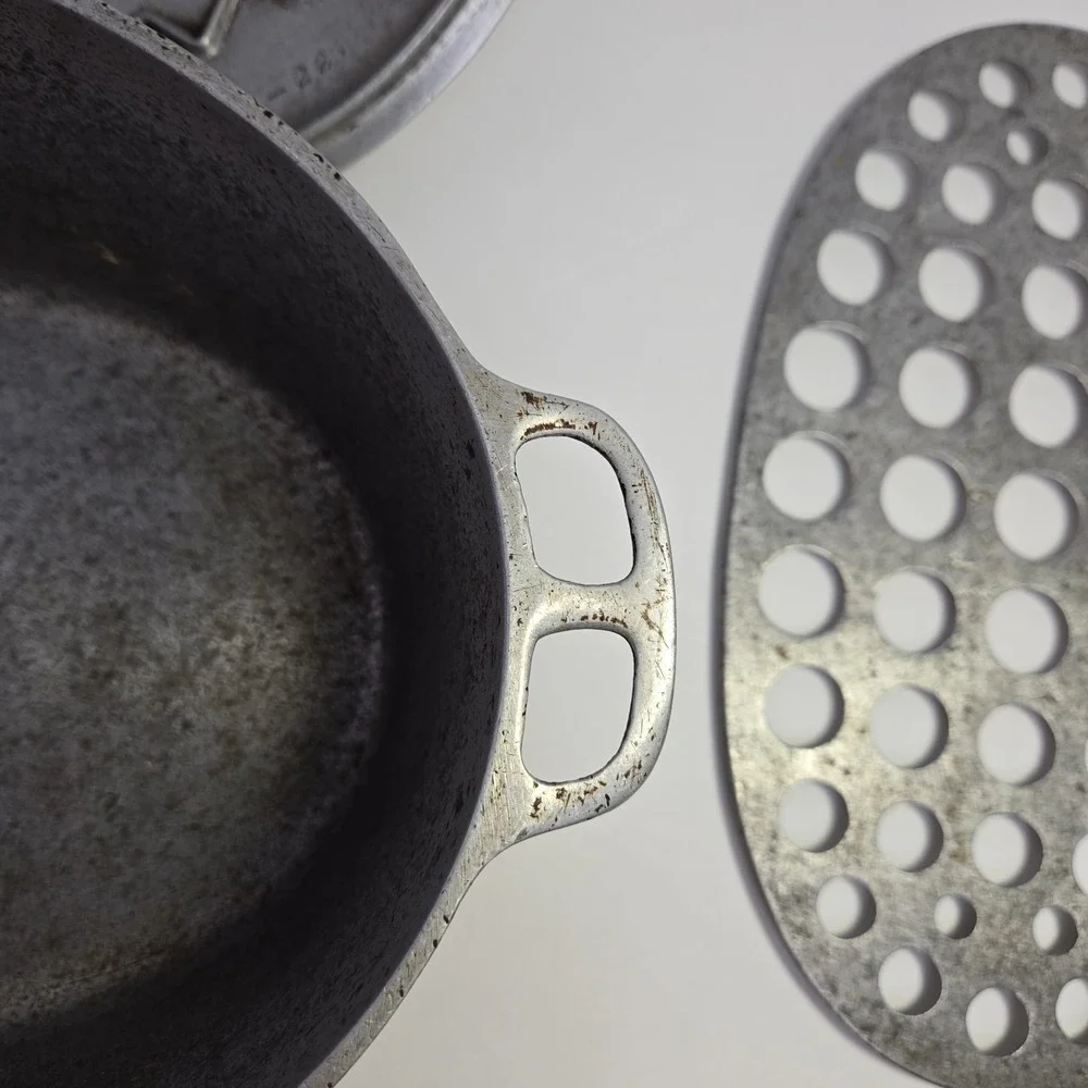 Wagner Ware # 5 265 Oval Drip Drop Roaster Lid And Trivet Vtg Magna Lite USA